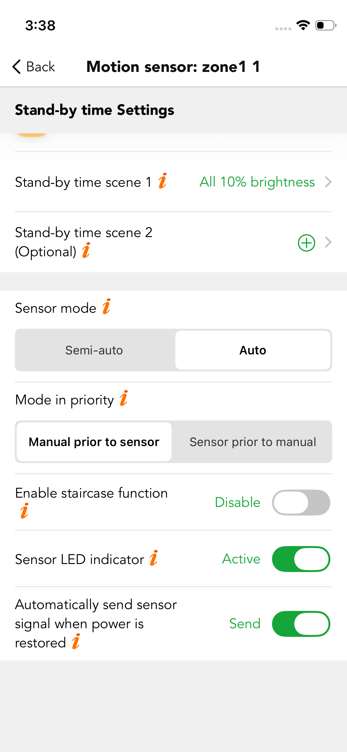 Combined lighting control modes for complex classroom needs